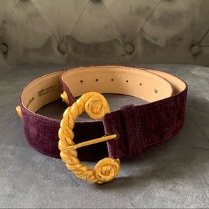 W by Worth Vintage Purple Leather Belt L